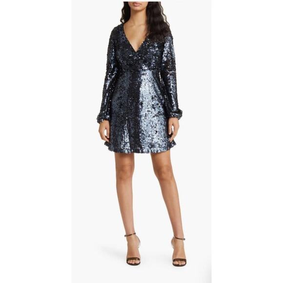NWT $228 French Company Bisma Sequin Cocktail Dress, Sz US 6 (LL-1127) - Picture 1 of 10
